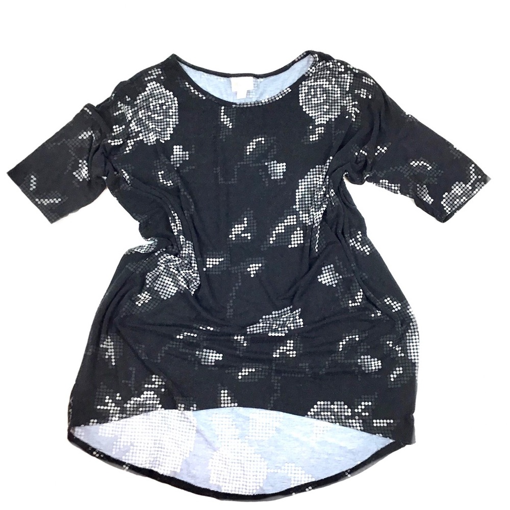 LULAROE | Irma Hi Low Needlepoint Roses Tunic